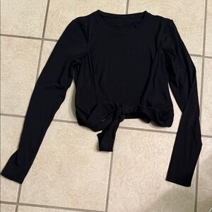 Lulu lemon Black Long Sleeve Tie-Front Top